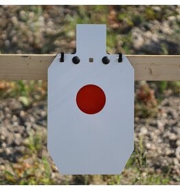 ENGAGE PRECISION ENGAGE PRECISION AR500 STEEL RIFLE REACTIVE CENTER MASS TARGET, 3/8”, 2/3 SIZE IPSC W/ 4” CENTER, WHITE/ORANGE