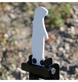 ENGAGE PRECISION ENGAGE PRECISION AR500 STEEL RIFLE GRAVITY POPPER TARGET, 3/8”, PRAIRIE DOG, WHITE