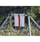 ENGAGE PRECISION ENGAGE PRECISION AR500 STEEL RIMFIRE REACTIVE WINDAGE TARGET, 1/4”, W/ 7 TARGETS, 8X8”, WHITE/RED
