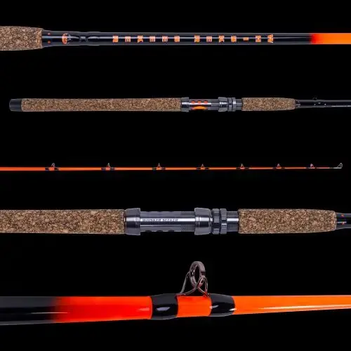 WHISKER SEEKER TACKLE WHISKER SEEKER TACKLE CHAD FERGUSON FMJ2 CATFISH SPINNING ROD, 7'-6", 2-PIECE, MH, BLAZE ORANGE