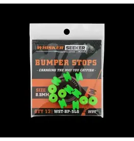 WHISKER SEEKER TACKLE WHISKER SEEKER TACKLE RUBBER BUMP STOP, TOXIC GREEN, 12 PACK