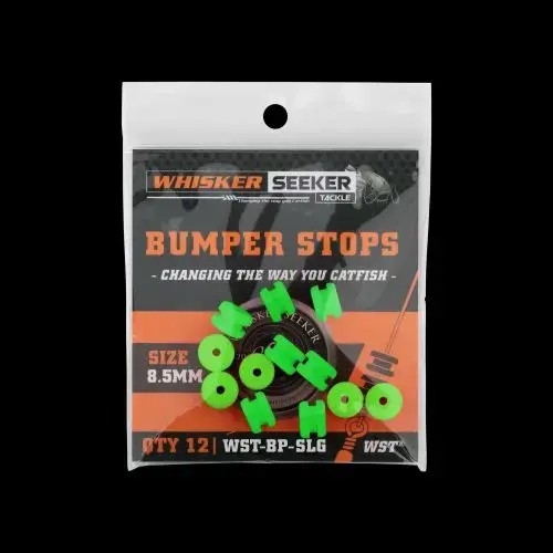 WHISKER SEEKER TACKLE WHISKER SEEKER TACKLE RUBBER BUMP STOP, TOXIC GREEN, 12 PACK
