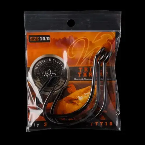 WHISKER SEEKER TACKLE WHISKER SEEKER TACKLE TRIPLE THREAT HYBRID CIRCLE HOOKS, 10/0, PACK OF 3