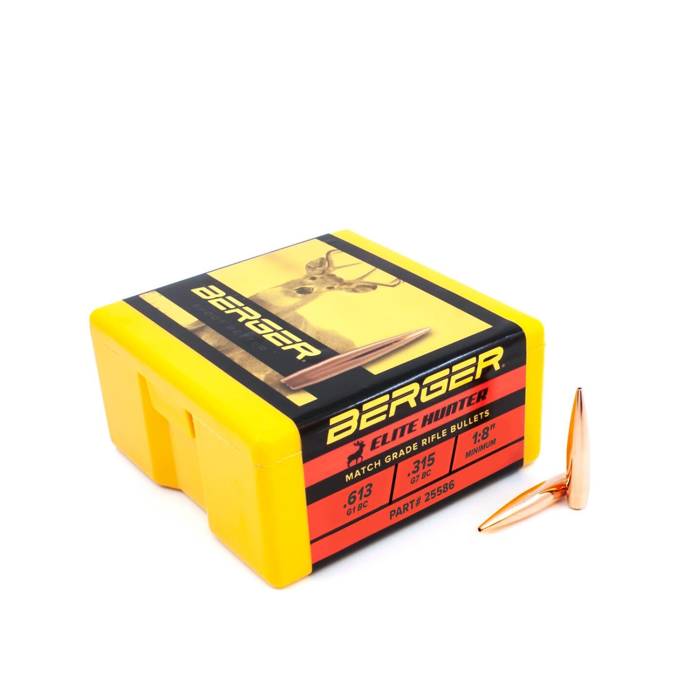 BERGER BERGER ELITE HUNTER RIFLE BULLETS, .257",133GR, 100 PACK