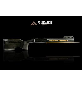 FOUNDATION SAMSON MICARTA STOCK, UNIVERSAL REMINGTON 700 INLET, SA, RH, M5, CENTURION GRIP,  BRASS WEIGHTS & ARCA RAIL, DARK DISTRESSED
