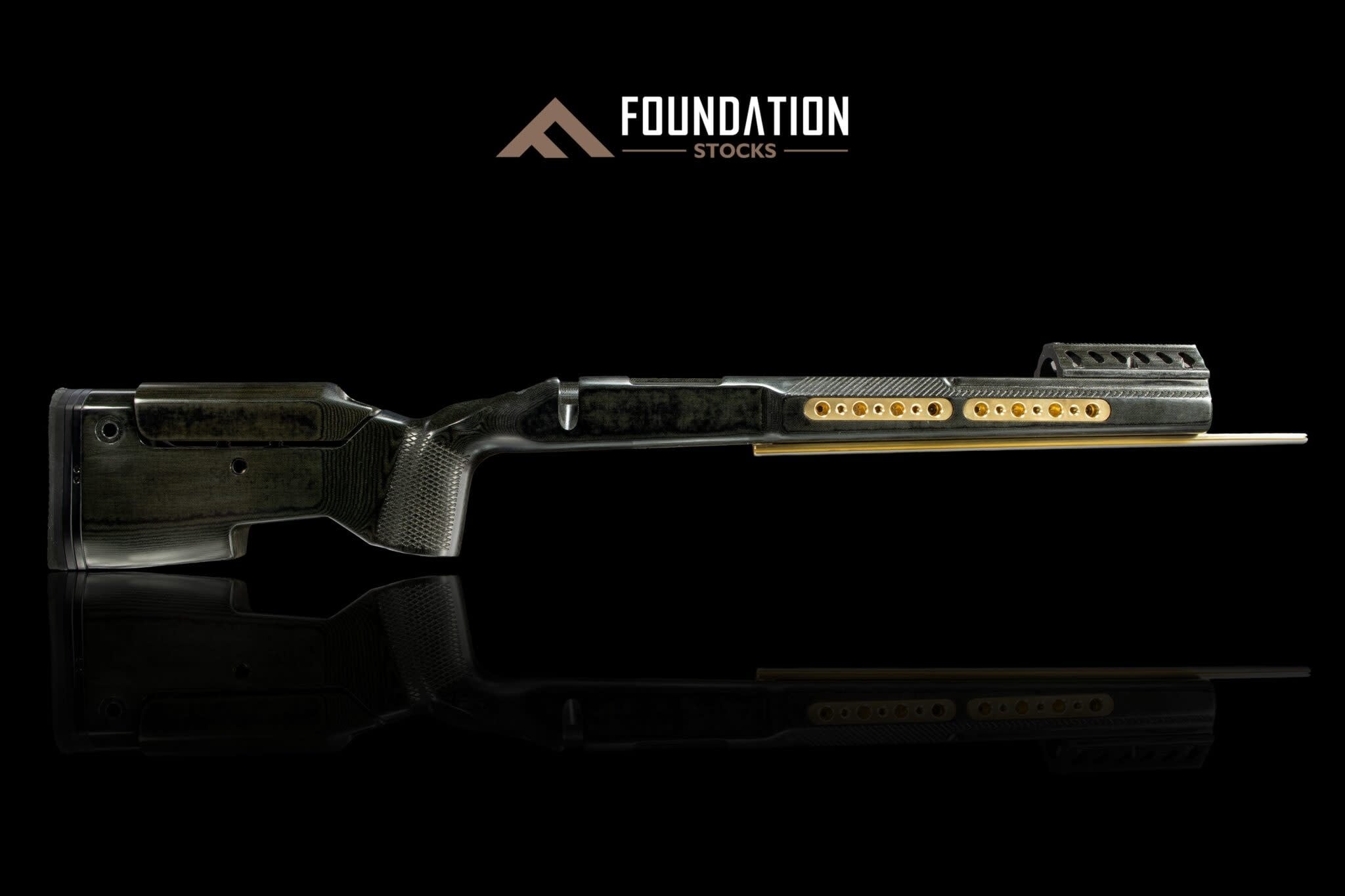 FOUNDATION SAMSON MICARTA STOCK, UNIVERSAL REMINGTON 700 INLET, SA, RH, M5, CENTURION GRIP,  BRASS WEIGHTS & ARCA RAIL, DARK DISTRESSED