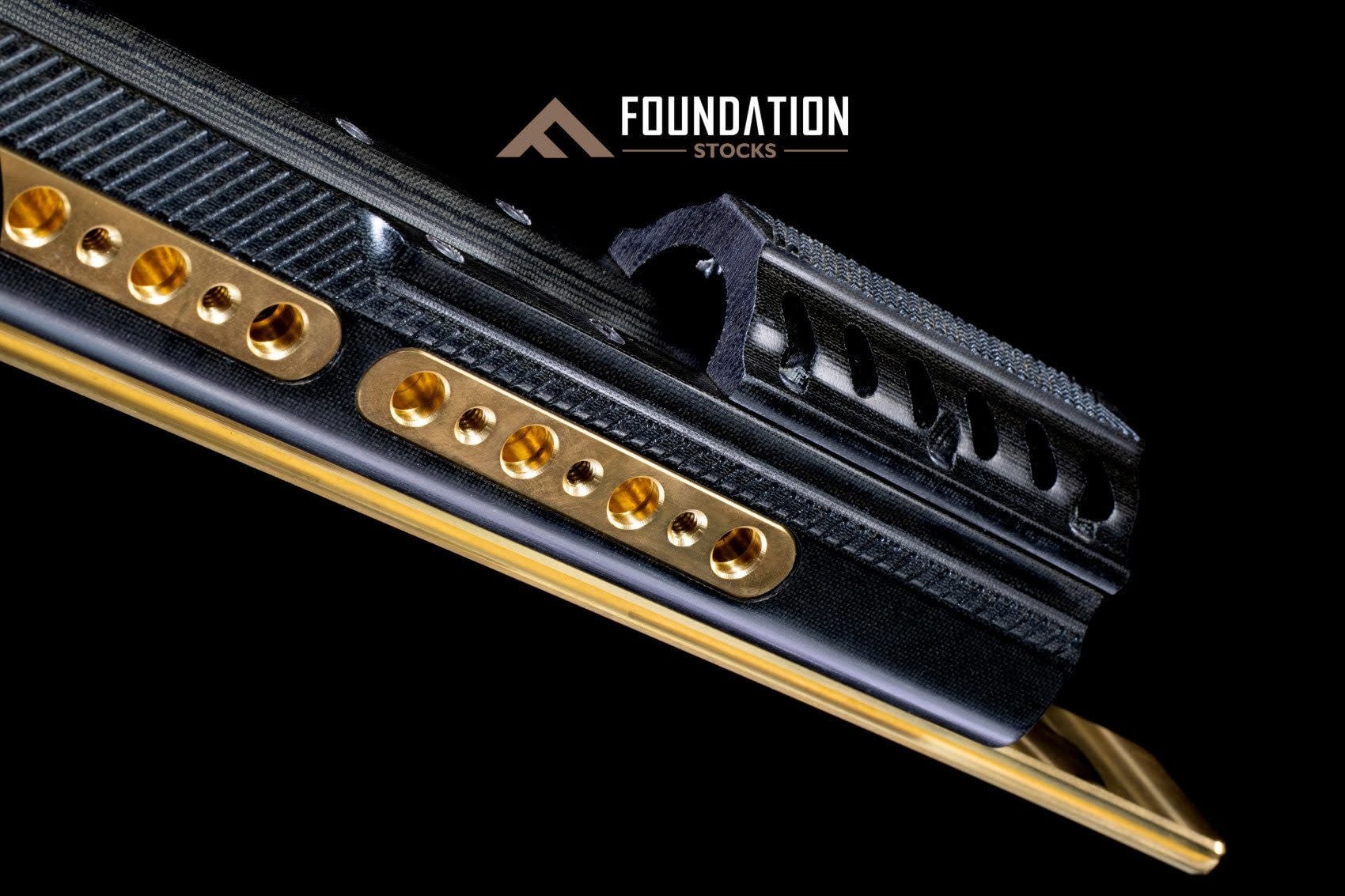 FOUNDATION SAMSON MICARTA STOCK, UNIVERSAL REMINGTON 700 INLET, SA, RH, M5, CENTURION GRIP,  BRASS WEIGHTS & ARCA RAIL, DARK DISTRESSED