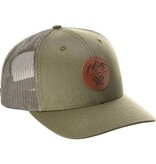 VORTEX VORTEX HAT, THREE PEAKS LEATHER PATCH, LODEN