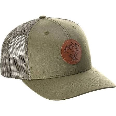 VORTEX VORTEX HAT, THREE PEAKS LEATHER PATCH, LODEN