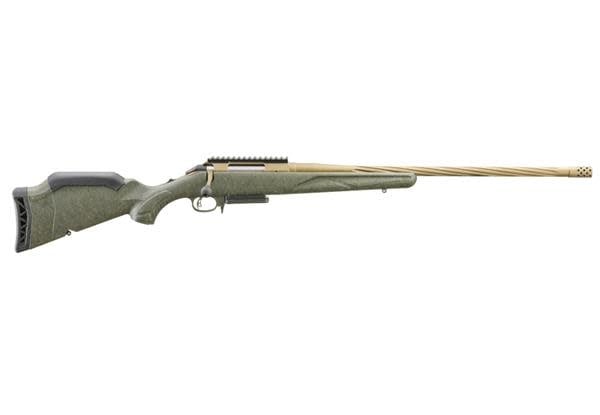 RUGER RUGER AMERICAN GEN II PREDATOR RIFLE, 450 BUSHMASTER, BURNT BRONZE, GREEN STOCK