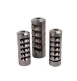 SALMON RIVER SOLUTIONS SRS SS PRO 5 SELF TIMING MUZZLE BRAKE, 6.5MM, 5/8-24, .1.200", .1" NUT, POLISHED