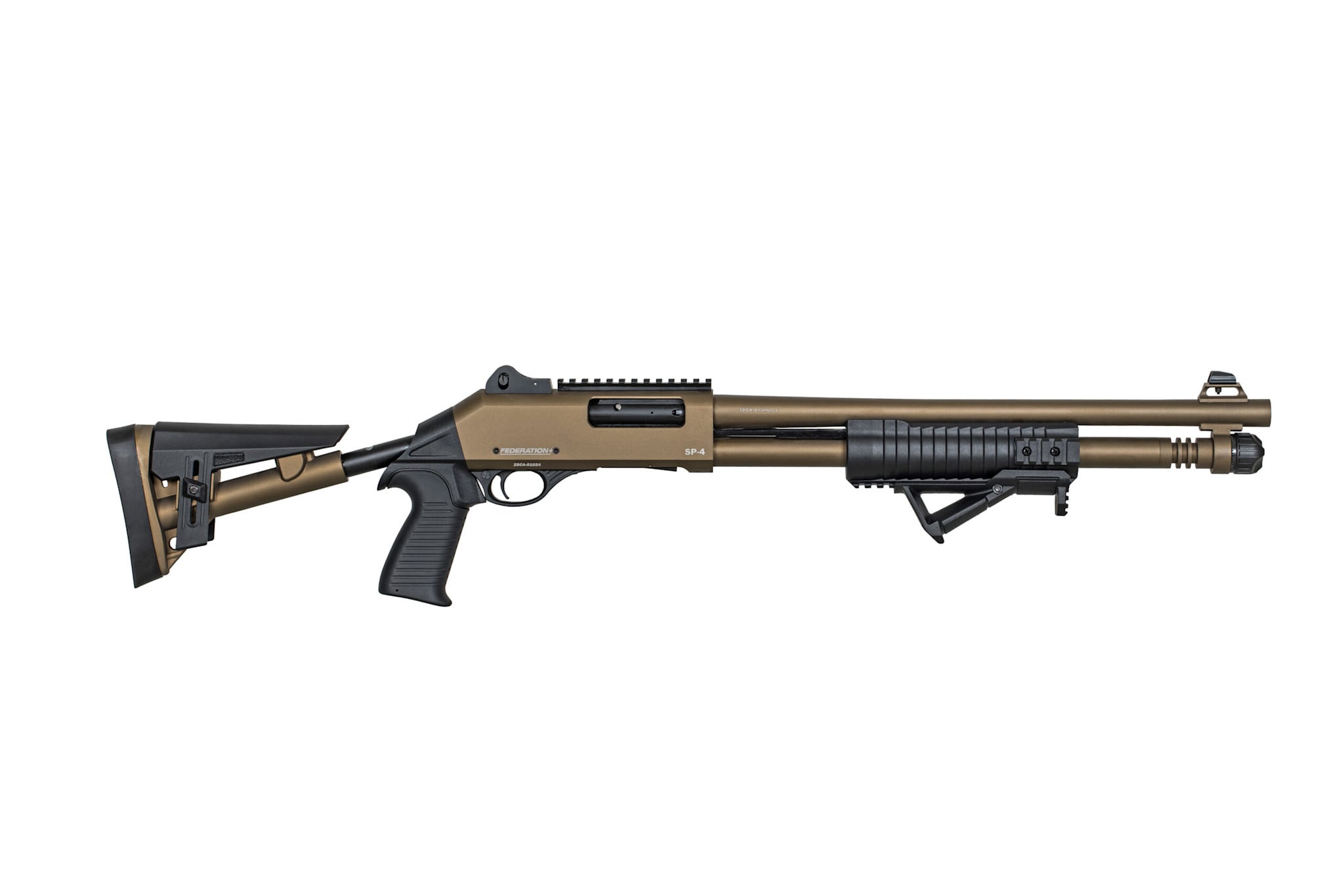 FEDERATION FIREARMS SP-4 PUMP SHOTGUN, 12 GA, 18.7" BARREL, BRONZE