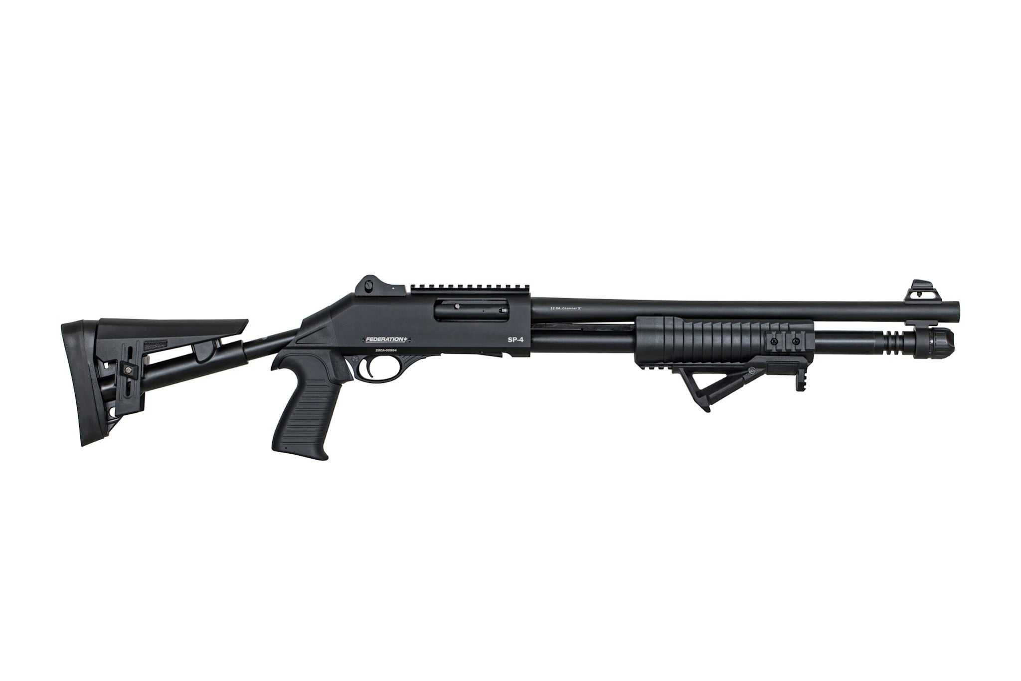 FEDERATION FIREARMS SP-4 PUMP SHOTGUN, 12 GA, 18.7" BARREL, BLACK