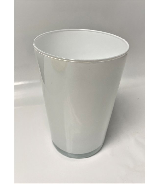 Vase, Conical White 8H x 5W