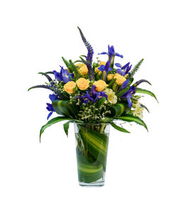 Blue & Yellow Tall Vase