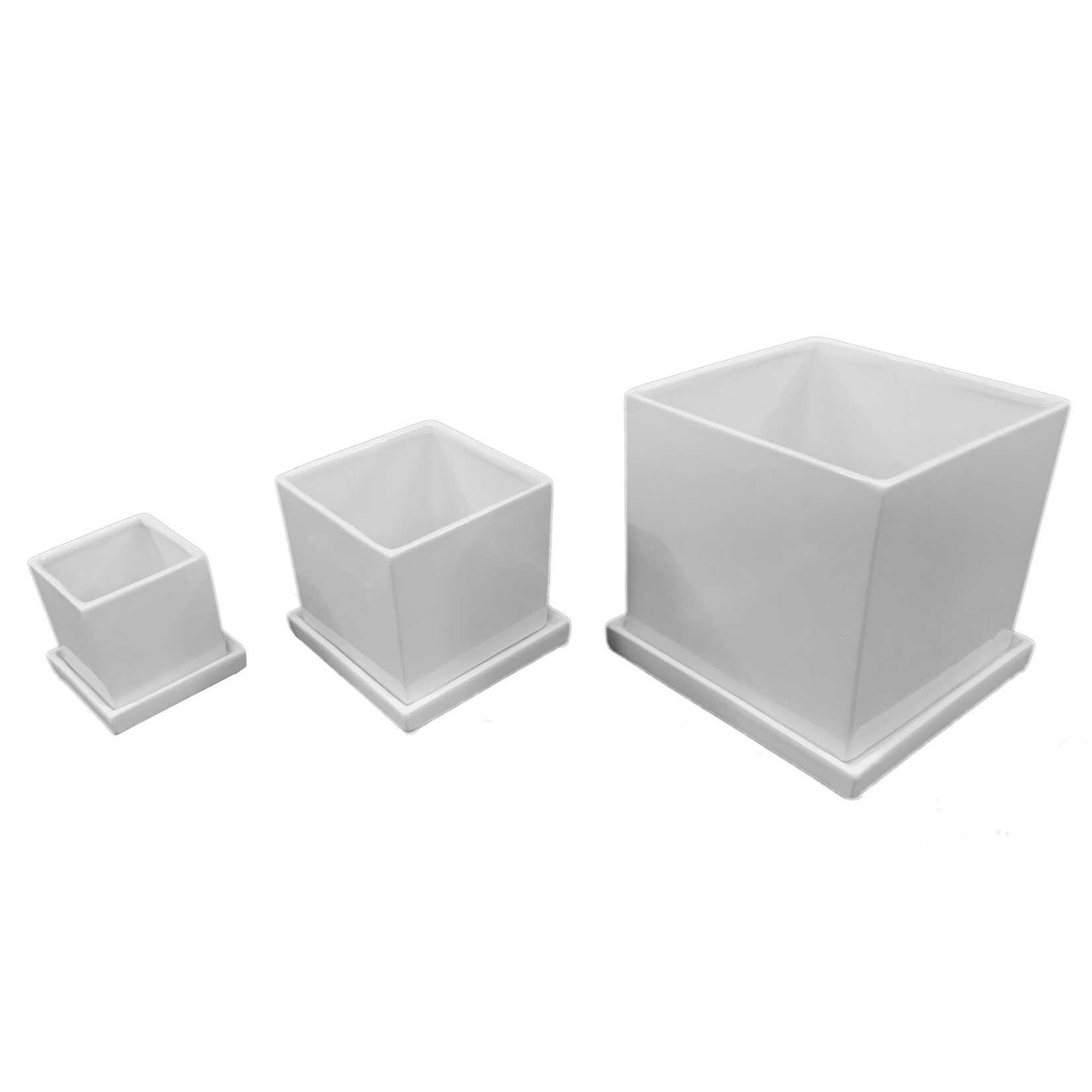 Pot, White Cube 6.75in w/s