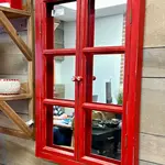 Mirror, Window Wooden Red