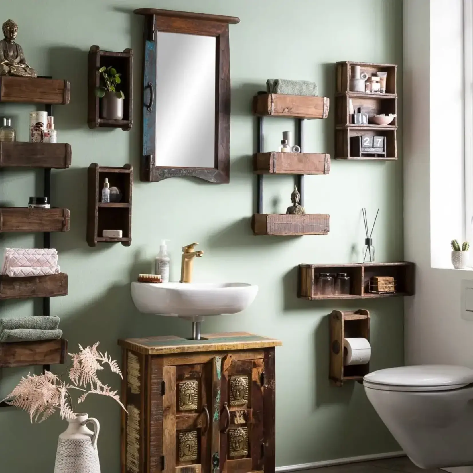 Shelf, Wooden Brick Wall Tower 5