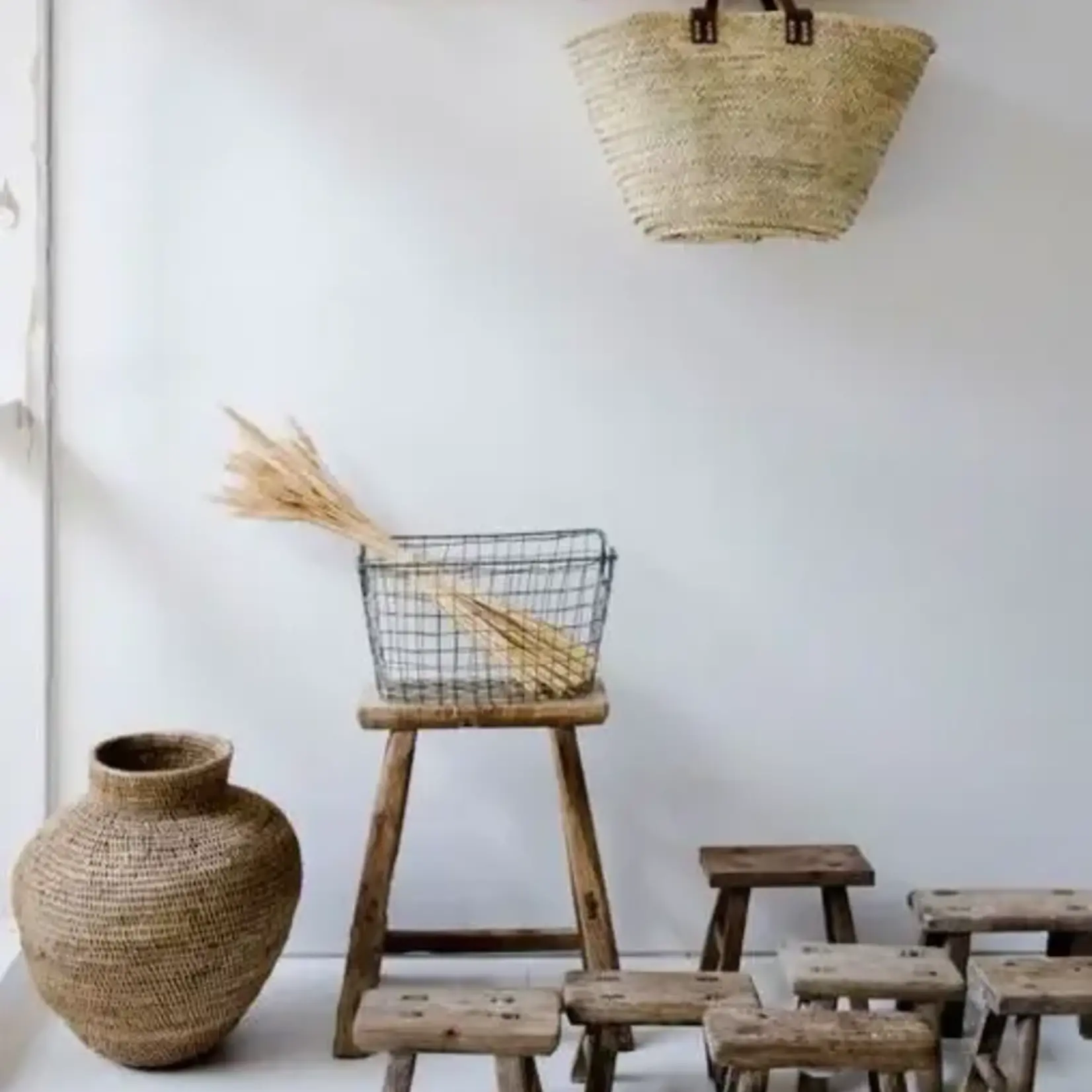 Chair, Rect. Antique Mini Stool