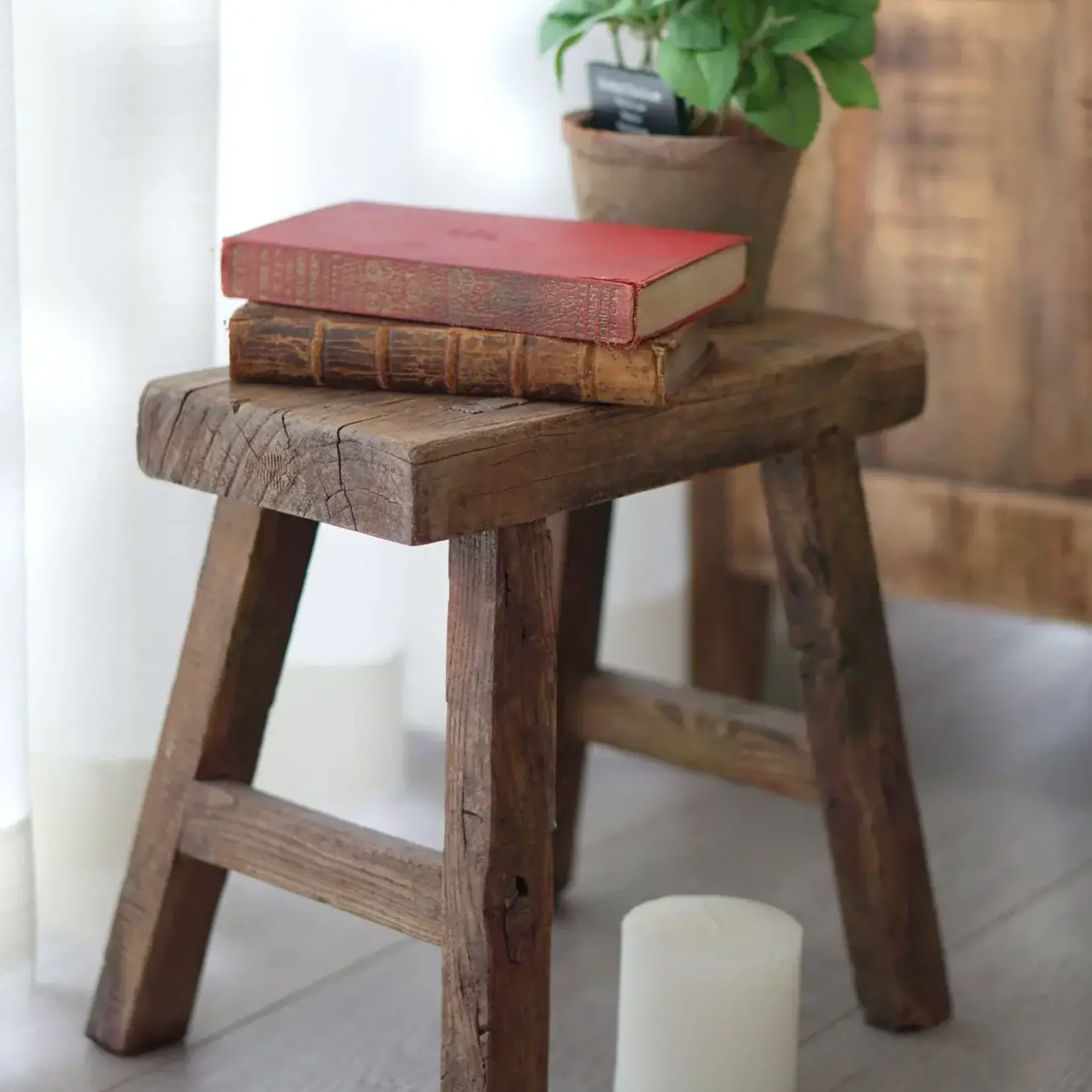 Chair, Rect. Antique Mini Stool
