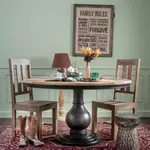 Table, Wooden Pedestal Dining