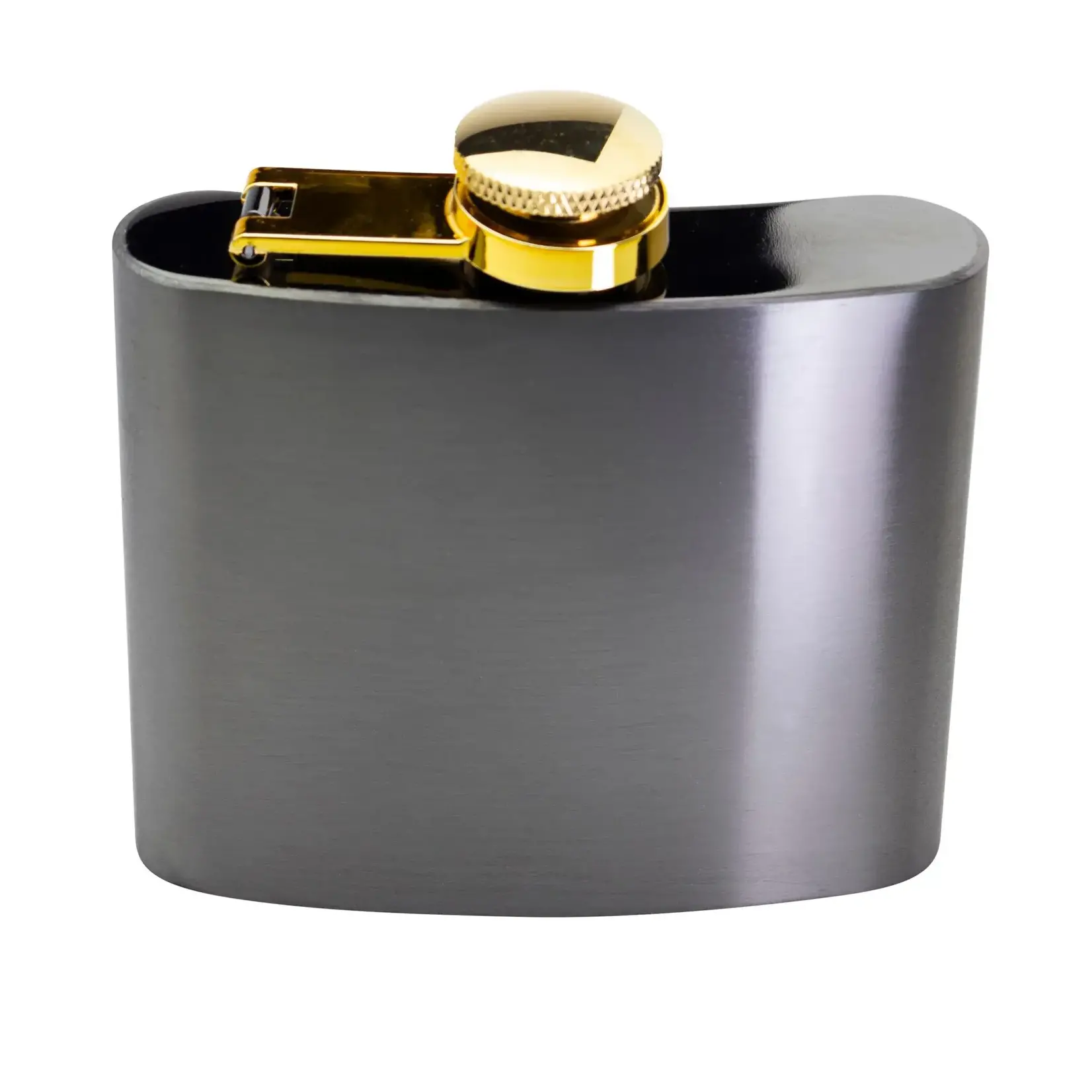 Flask, Black w/Brass Lid