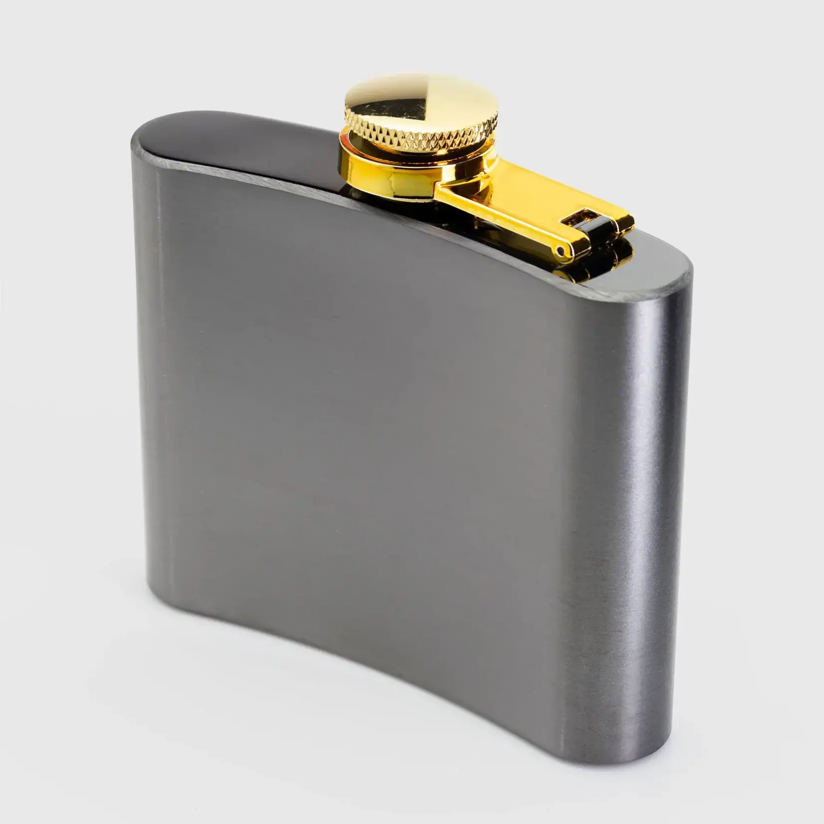 Flask, Black w/Brass Lid