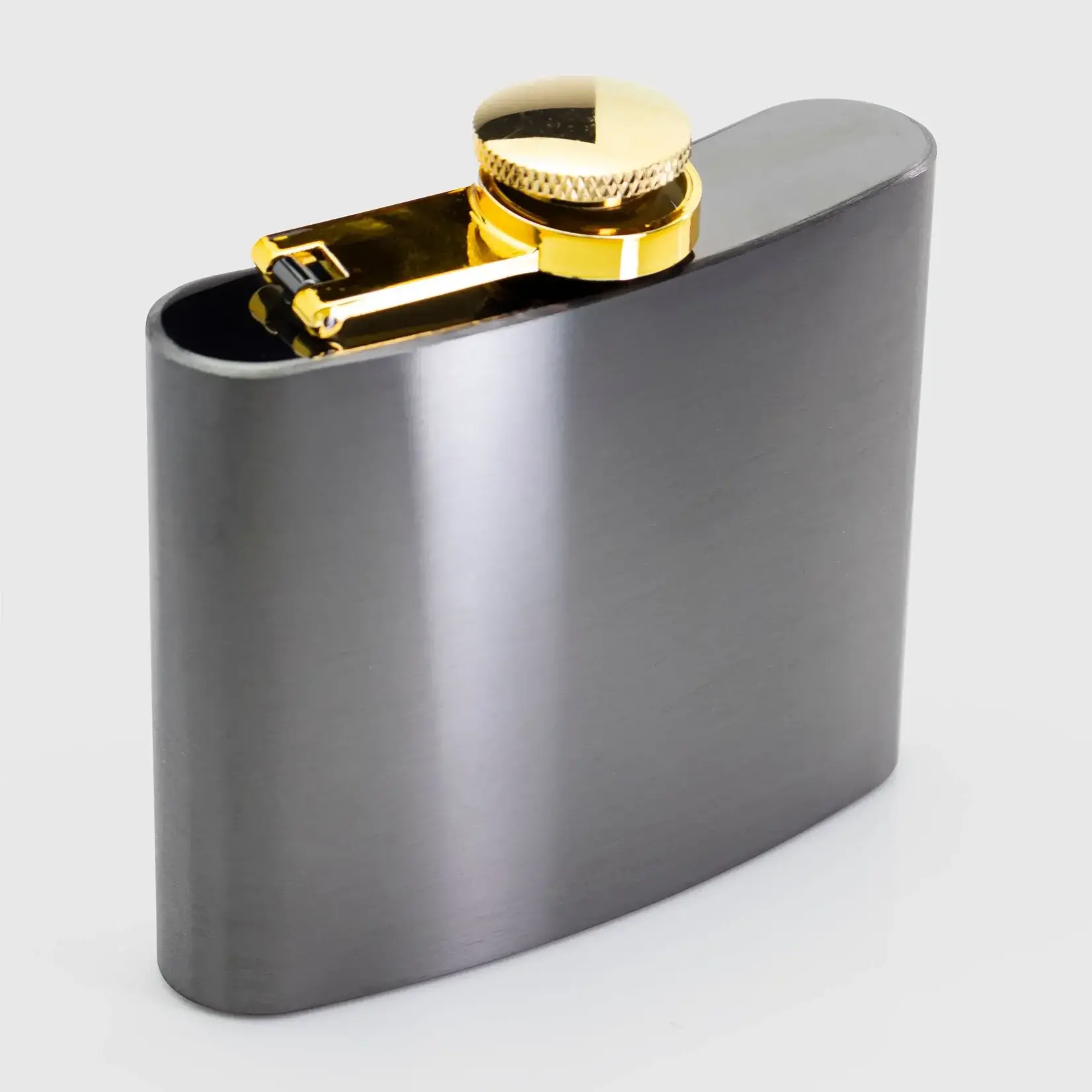 Flask, Black w/Brass Lid