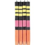 Candle, Striped Dinner 4pc Orange