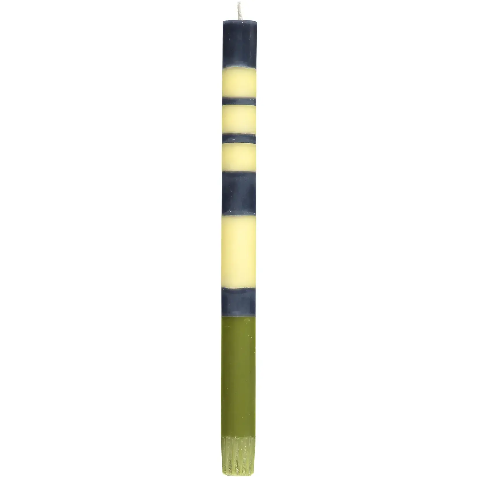 Candle, Striped Dinner 4pc Green