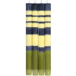 Candle, Striped Dinner 4pc Green