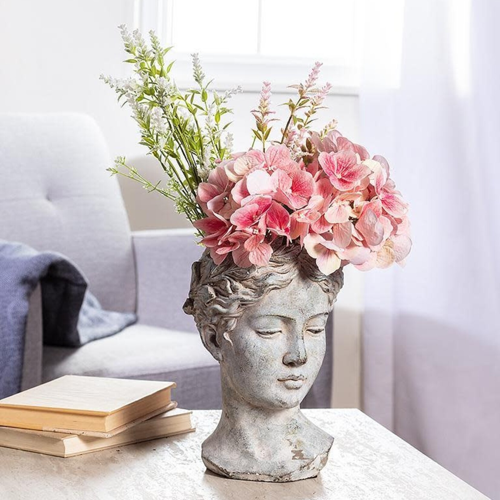 Planter, Lg Goddess Head 10 in