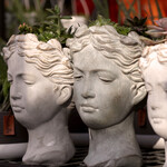 Planter, Lg Goddess Head 10 in