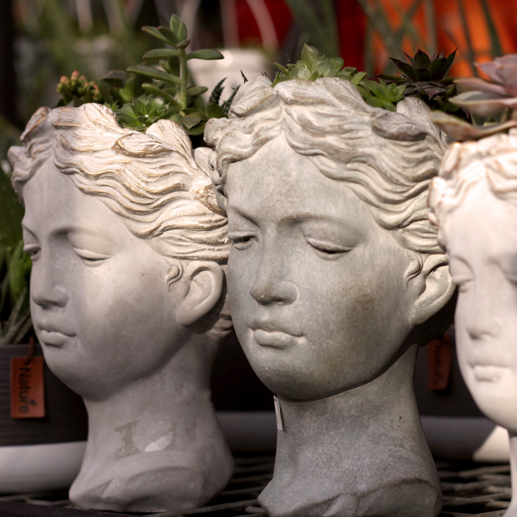 Planter, Lg Goddess Head 10 in