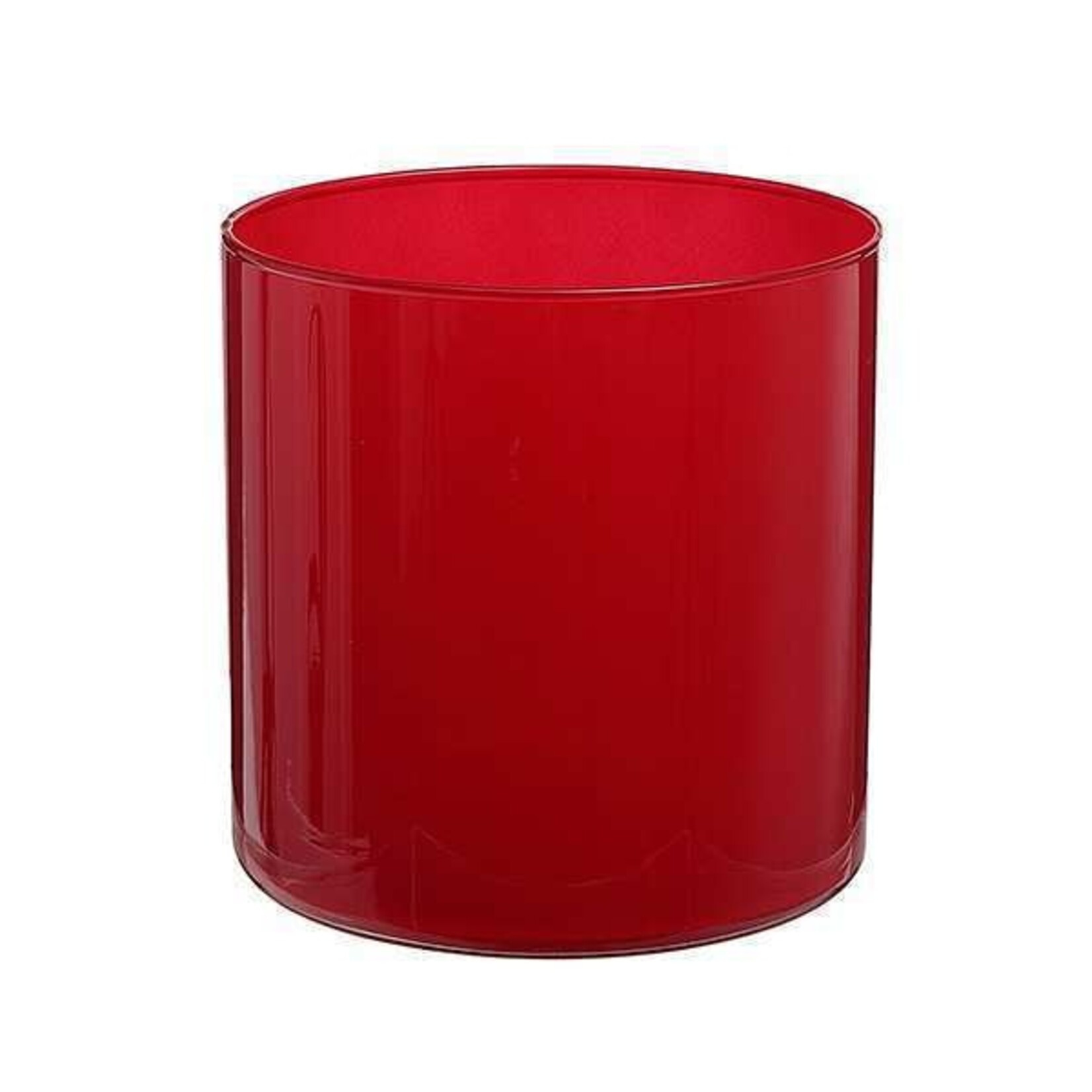 Vase, Cylinder 6 in Red