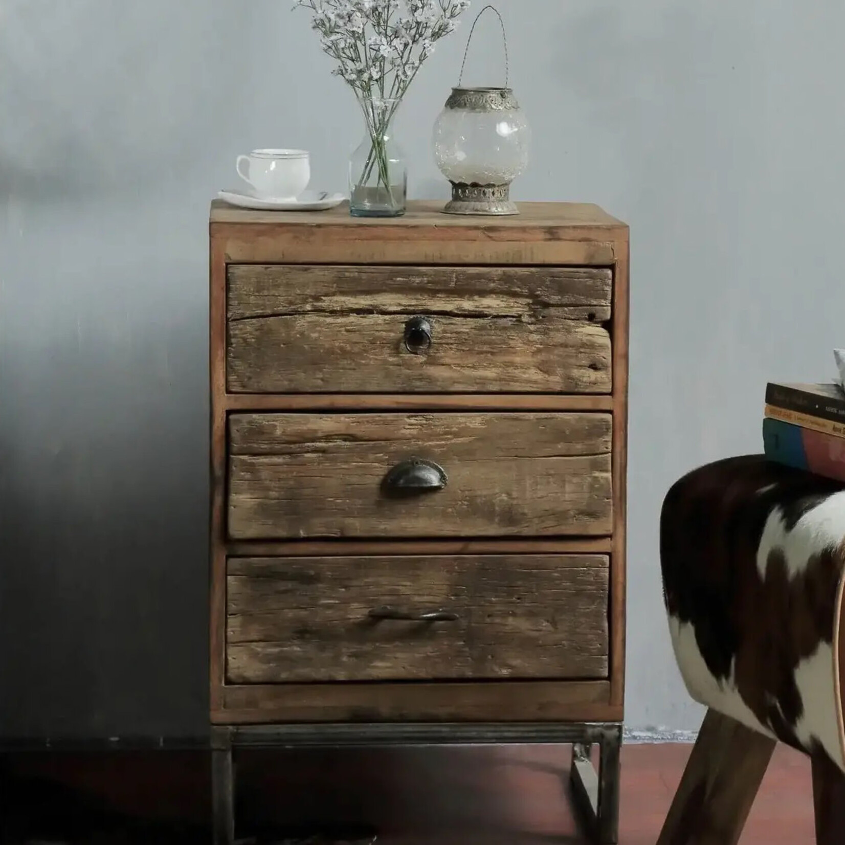 Table, Driftwood Bedside Dark Brown