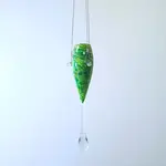 Vase, Art Glass Green Suspended 18 in