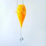 Vase, Art Glass Yellow Suspended 18 in