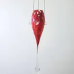 Vase, Art Glass Red Suspended 18 in