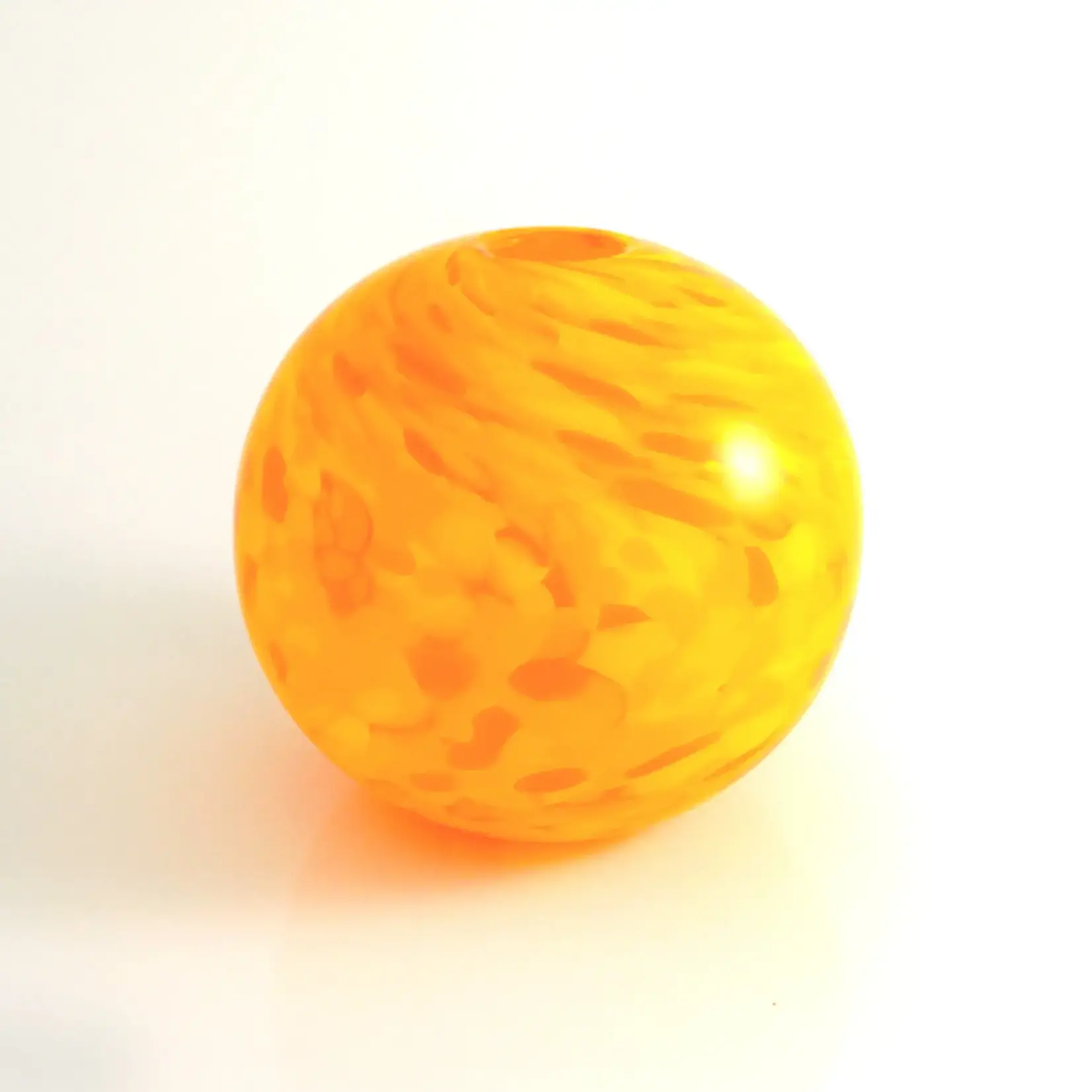 Vase, Art Glass Yellow Ball 6.5 in