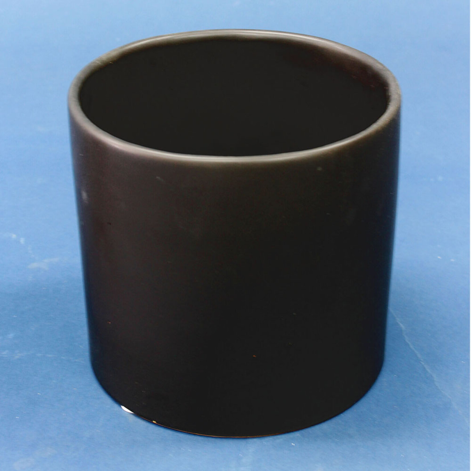 Potcover, Black Ceramic 7 in