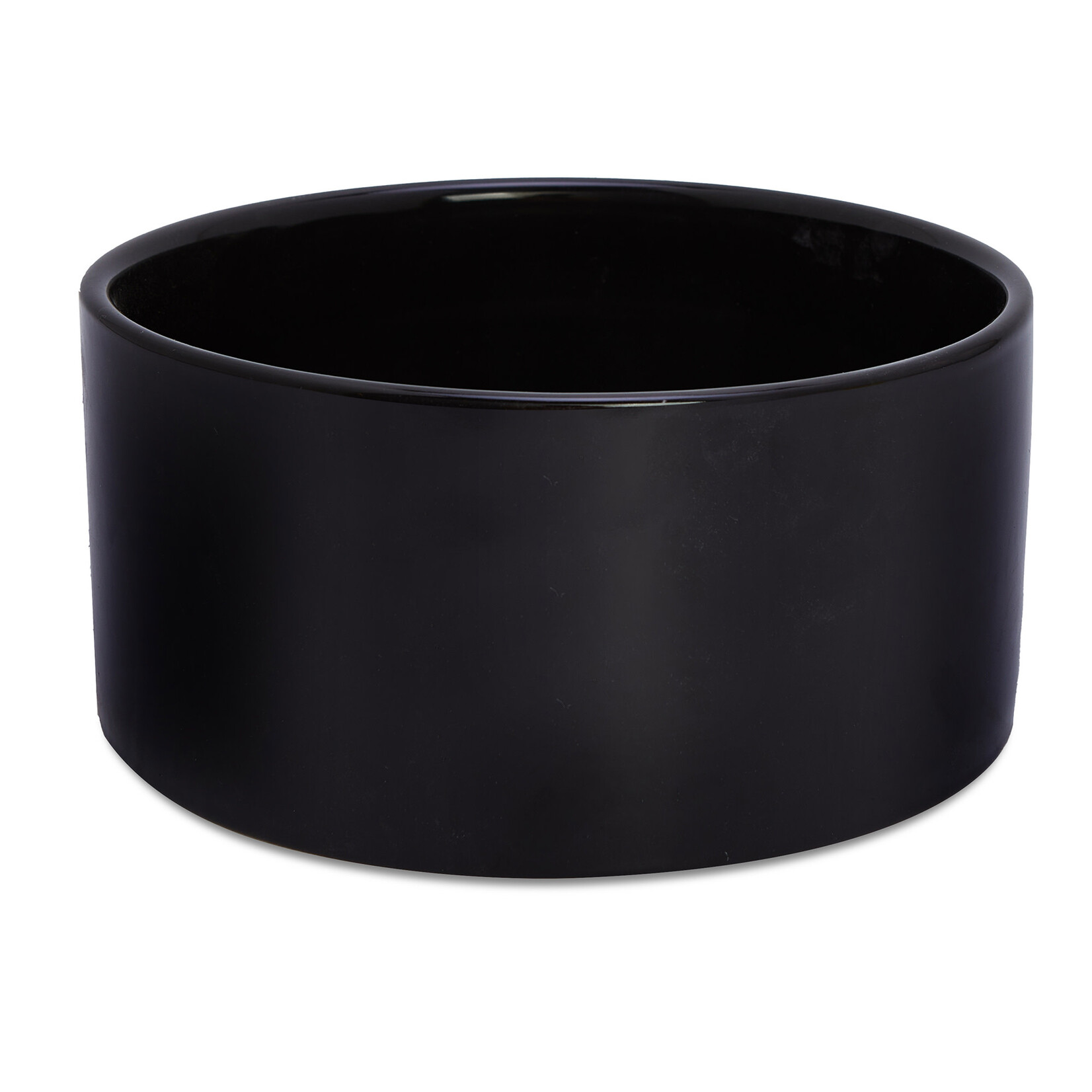 Potcover, Black Low Cylinder 8x4 in