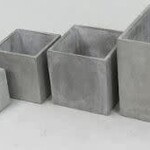 Pot, Cube Cement 6 in