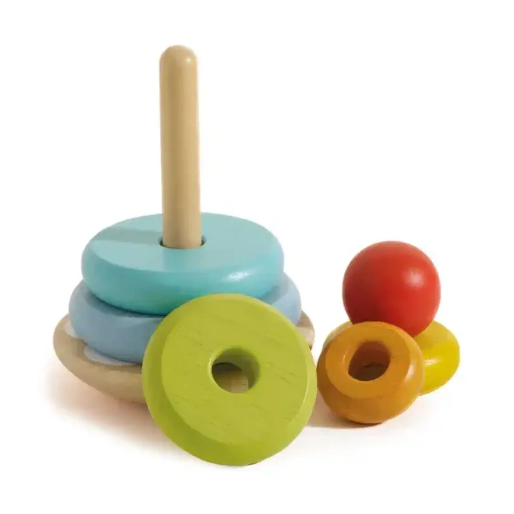 Stacking Tower, Rainbow Wood 7 in