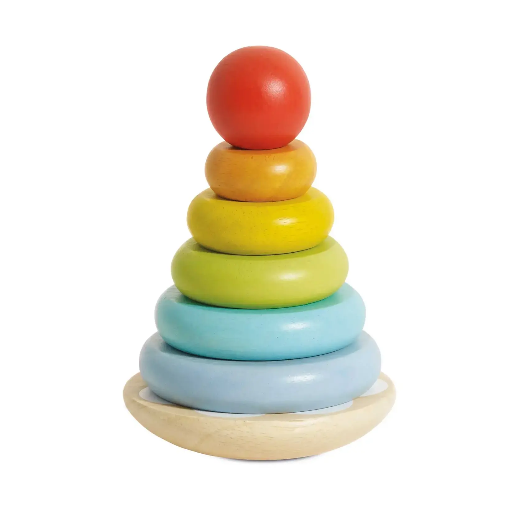 Stacking Tower, Rainbow Wood 7 in
