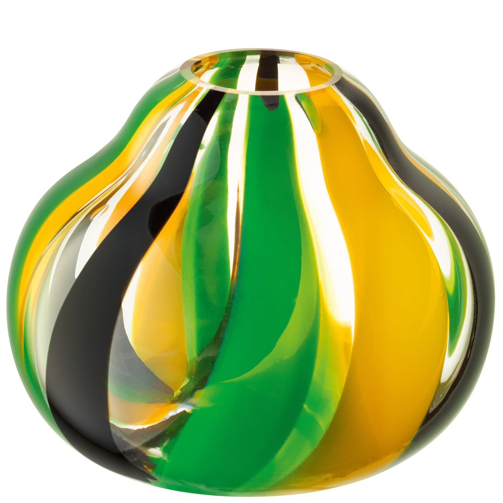 Vase, Folk Green/Yellow 4.5 in