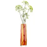Vase, Folk Orange/Red 12.5 in