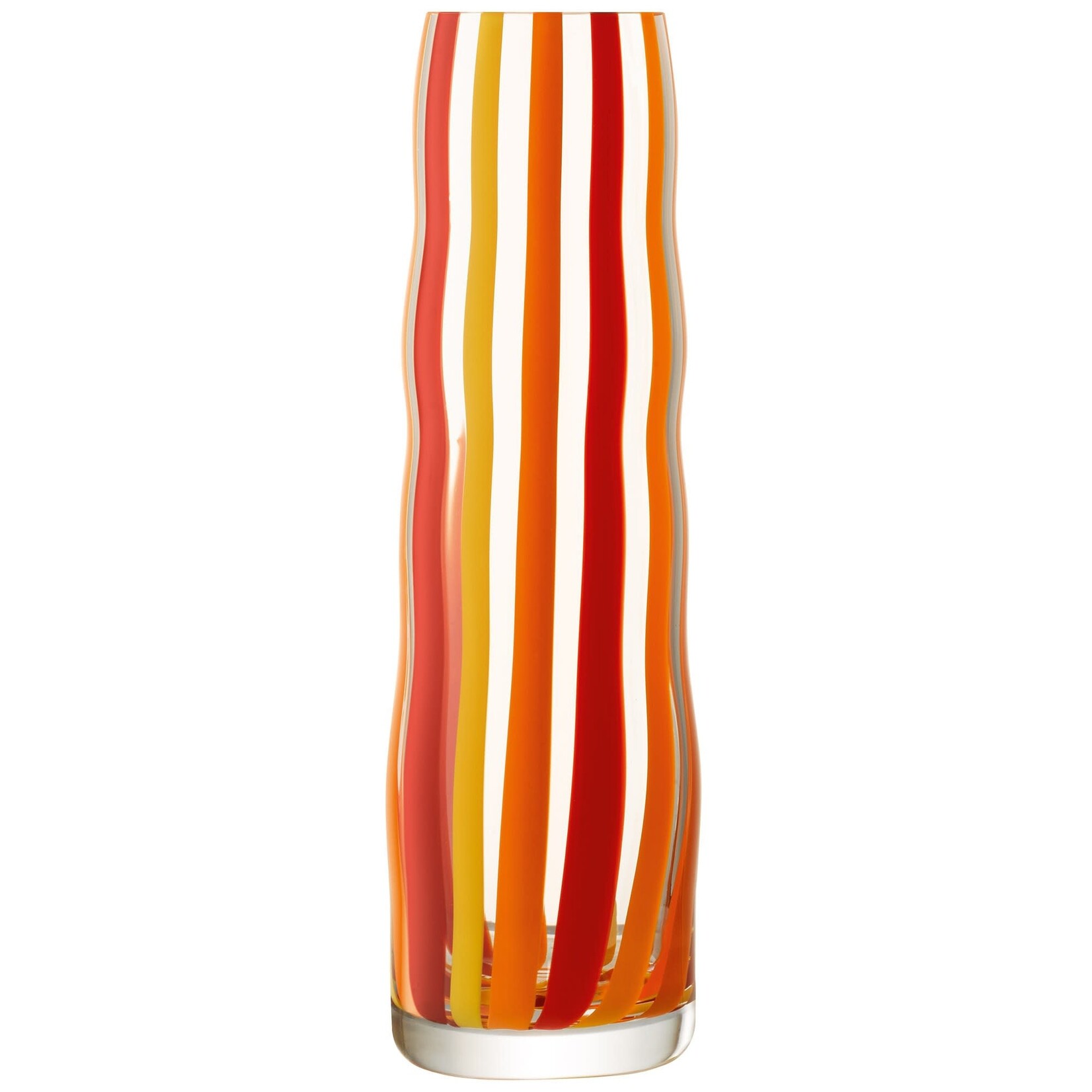 Vase, Folk Orange/Red 12.5 in