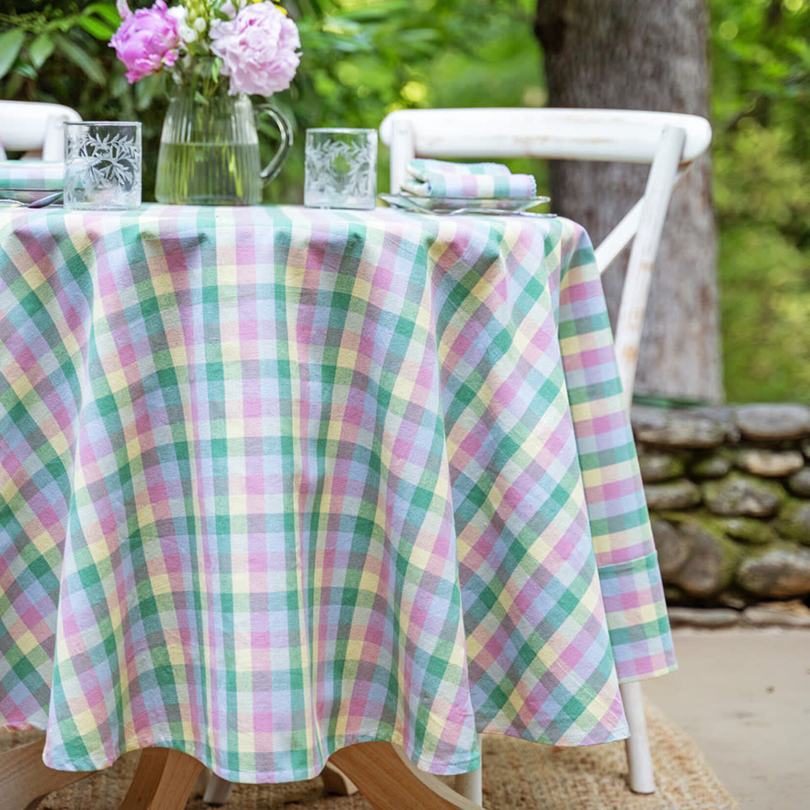 Tablecloth, Spring Garden Plaid Pastel