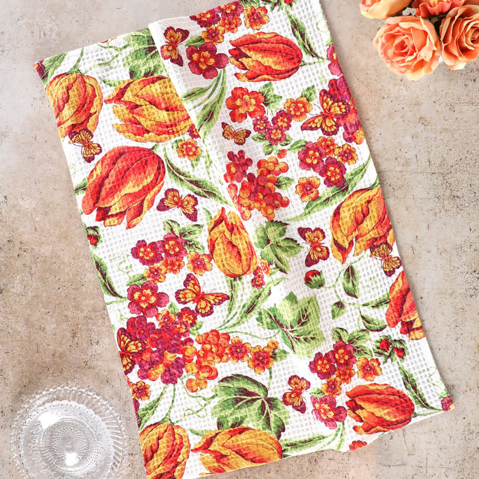 Tea Towel, Cornucopia Ecru